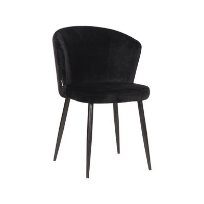LABEL51 Eetkamerstoel Wave - Zwart - Fluweel - Black Frame