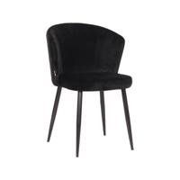 LABEL51 Eetkamerstoel Wave - Zwart - Fluweel - Black Frame