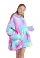 Plaid met mouwen - kind - fleece - Tie-dye - Badrock Plaid met mouwen - kind - fleece - Tie-dye - Badrock
