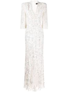 Jenny Packham robe longue Narelle à ornements - Blanc