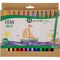Set Viltstiften Titan Arts Multicolour 12 Onderdelen