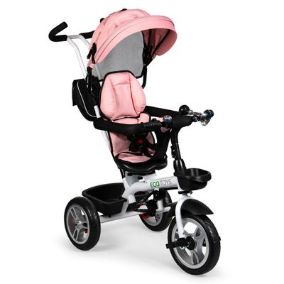Viking Choice  Kinderwagen - driewieler - wit met grijs - met zonnevizier en trappers