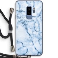 Blauw marmer: Samsung Galaxy S9 Plus Transparant Hoesje met koord