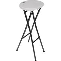 Perel bar stool Polyethyleen, Staal Wit