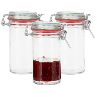 Weckpot/inmaakpot - 3x - glas - 250 ml - met beugelsluiting - transparant