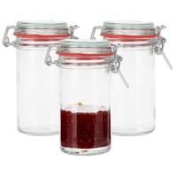 Weckpot/inmaakpot - 3x - glas - 250 ml - met beugelsluiting - transparant