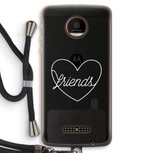 Friends heart pastel: Motorola Moto Z Force Transparant Hoesje met koord