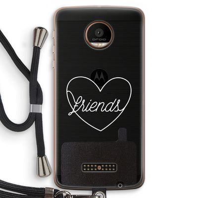 Friends heart pastel: Motorola Moto Z Force Transparant Hoesje met koord