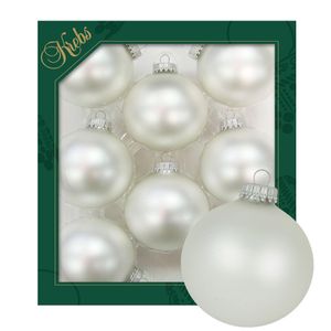 Kerstballen - 16x stuks - parel grijs - glas - 7 cm - mat