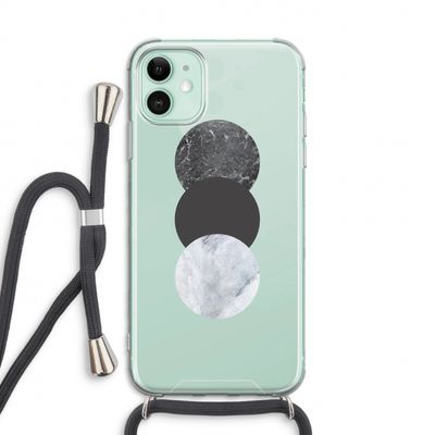 Marmeren cirkels: iPhone 11 Transparant Hoesje met koord