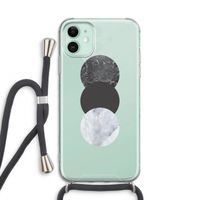 Marmeren cirkels: iPhone 11 Transparant Hoesje met koord