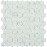 Tegelsample: By Goof hexagon mozaïek statuario 30x30