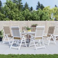 Tuinstoelkussens 6 st hoge rug 120x50x3 cm stof taupe