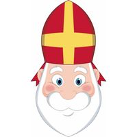 Pakket van 10x stuks Sinterklaas uitknip knutsel maskers 26 x 27 cm