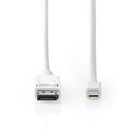 Mini-DisplayPort - DisplayPort-Kabel | Mini-DisplayPort Male - DisplayPort Male | 2,0 m | Wit - thumbnail