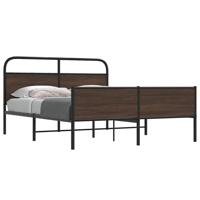 Bedframe zonder matras metaal bruin eikenkleurig 150x200 cm