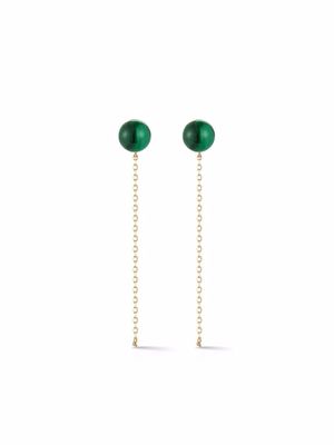 Mateo boucles d'oreilles pendantes en or 14ct ornées de malachite