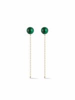 Mateo boucles d'oreilles pendantes en or 14ct ornées de malachite - thumbnail