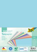 Folia gekleurd tekenpapier pastel, ft A4, pak van 100 vel in 10 geassorteerde kleuren