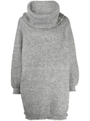 izzue robe courte en maille à col roulé - Gris