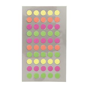 Hobby stickers - 200x stuks - D8 mm - neon gekleurde ronde stickers - Kantoor stickers - Scrapbook