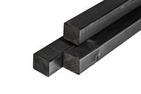 Paal Midden-Europees grenen 6,8x6,8x300 cm zwart Tuindeco - Tuindeco