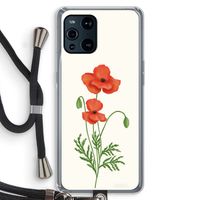 Red poppy: Oppo Find X3 Pro Transparant Hoesje met koord