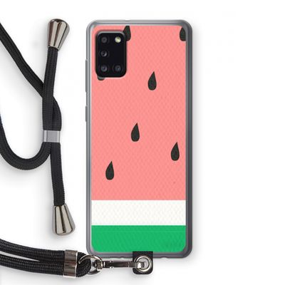 Watermeloen: Samsung Galaxy A31 Transparant Hoesje met koord