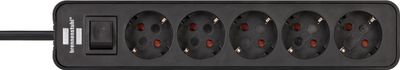 Brennenstuhl Ecolor stekkerdoos 5-voudig zwart 1,5m H05VV-F 3G1,5 - 1153250000