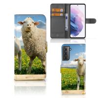 Samsung Galaxy S21 Plus | Telefoonhoesje | Met pasjeshouder | Schaap en Lammetje