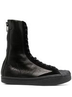 Yohji Yamamoto baskets montantes à surpiqûres logo - Noir