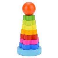 Kleurrijke Rainbow Jenga Tower column vroege onderwijs intellectueel hout speelgoed
