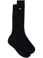 Prada chaussettes à design nervuré - Noir