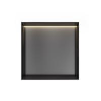 Hotbath &MORE Inbouwbox of inbouwnis - 30x30x10 - frameless + LED - Geborsteld gunmetal PVD BOX030FLBGP