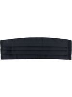 Corneliani cummerbund plissé à fini satiné - Bleu