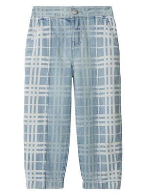Burberry Kids jean à carreaux - Bleu