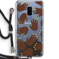 Hands dark: Samsung Galaxy S9 Plus Transparant Hoesje met koord