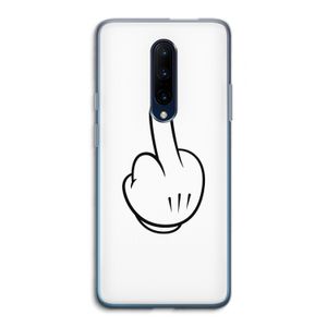 Middle finger white: OnePlus 7 Pro Transparant Hoesje