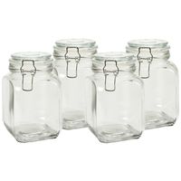 Weckpot/inmaakpot - 4x - Caja - 1.2L - glas - met beugelsluiting - D11 x H17 cm - thumbnail