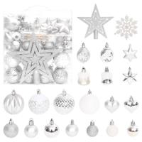 vidaXL 70-delige Kerstballenset zilver en wit - thumbnail