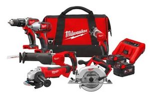 Milwaukee M18 PP6B-502B | M18 Powerpack | 18V | M18 BPD + M18 BIW12 + HD18 AG-125 + HD18 CS + HD18 SX + M18 T LED - 4933451038