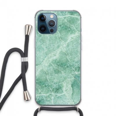 Groen marmer: iPhone 13 Pro Max Transparant Hoesje met koord