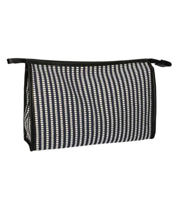 Traveller Toilettas stripe blauw creme 30x20cm