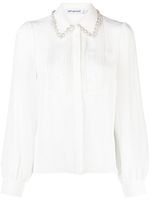 Self-Portrait blouse à ornements en perles - Blanc