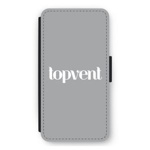 Topvent Grijs Wit: iPhone 11 Pro Max Flip Hoesje
