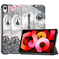 Basey iPad Air 2022 (5e generatie) Hoesje Kunstleer Hoes Case Cover -Eiffeltoren