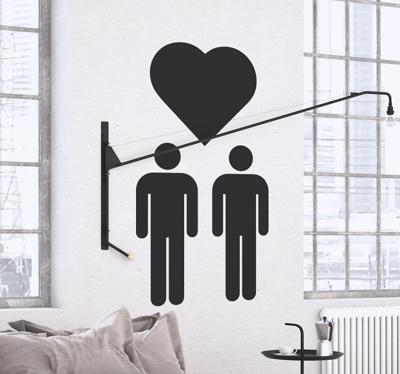 Muursticker Gay Stel met Hart