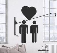 Muursticker Gay Stel met Hart Muursticker Gay Stel met Hart