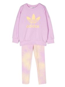 adidas Kids survêtement en coton à logo imprimé - Violet