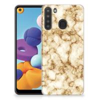 Samsung Galaxy A21 | TPU | Siliconen hoesje | Marmer Goud